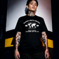 Unisex 90s vintage mono tone graphic T-shirt with bold full print, no halftones, authentic retro streetwear style