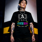 Unisex 90s vintage mono tone graphic T-shirt with bold full print, no halftones, authentic retro streetwear style