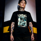 Unisex 90s vintage mono tone graphic T-shirt with bold full print, no halftones, authentic retro streetwear style