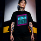 Unisex 90s vintage mono tone graphic T-shirt with bold full print, no halftones, authentic retro streetwear style