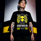 Unisex 90s vintage mono tone graphic T-shirt with bold full print, no halftones, authentic retro streetwear style