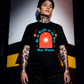 Unisex 90s vintage mono tone graphic T-shirt with bold full print, no halftones, authentic retro streetwear style