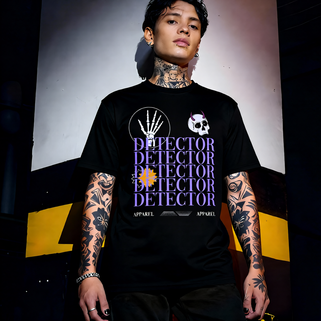 Unisex 90s vintage mono tone graphic T-shirt with bold full print, no halftones, authentic retro streetwear style