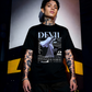 Unisex 90s vintage mono tone graphic T-shirt with bold full print, no halftones, authentic retro streetwear style