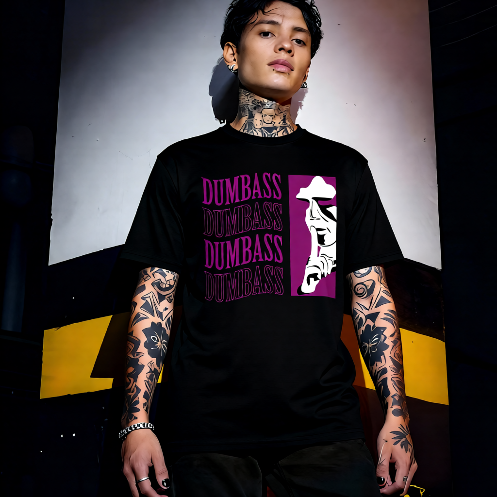 Unisex 90s vintage mono tone graphic T-shirt with bold full print, no halftones, authentic retro streetwear style
