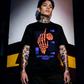 Unisex 90s vintage mono tone graphic T-shirt with bold full print, no halftones, authentic retro streetwear style