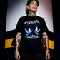 Unisex 90s vintage mono tone graphic T-shirt with bold full print, no halftones, authentic retro streetwear style