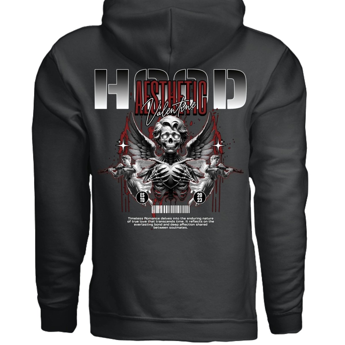 AESTHETIC VALENTINE Skull Angel Heart Blood Oversized Hoodie | Project Hood 123 - Project Hood