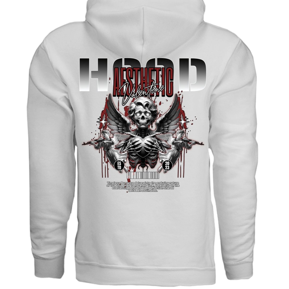 AESTHETIC VALENTINE Skull Angel Heart Blood Oversized Hoodie | Project Hood 123 - Project Hood
