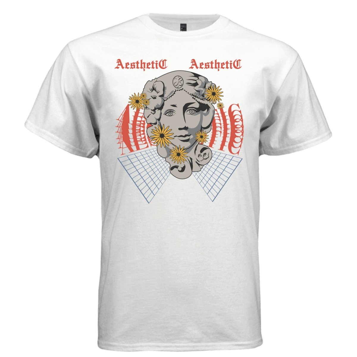 AESTHETIC Vaporwave Statue Floral Graphic T-Shirt | Unisex Streetwear 216 - Project Hood