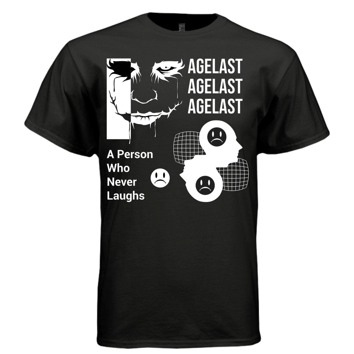 AGELAST Y2K Grunge Sad Face Graphic T-Shirt | Unisex Streetwear 218 - Project Hood