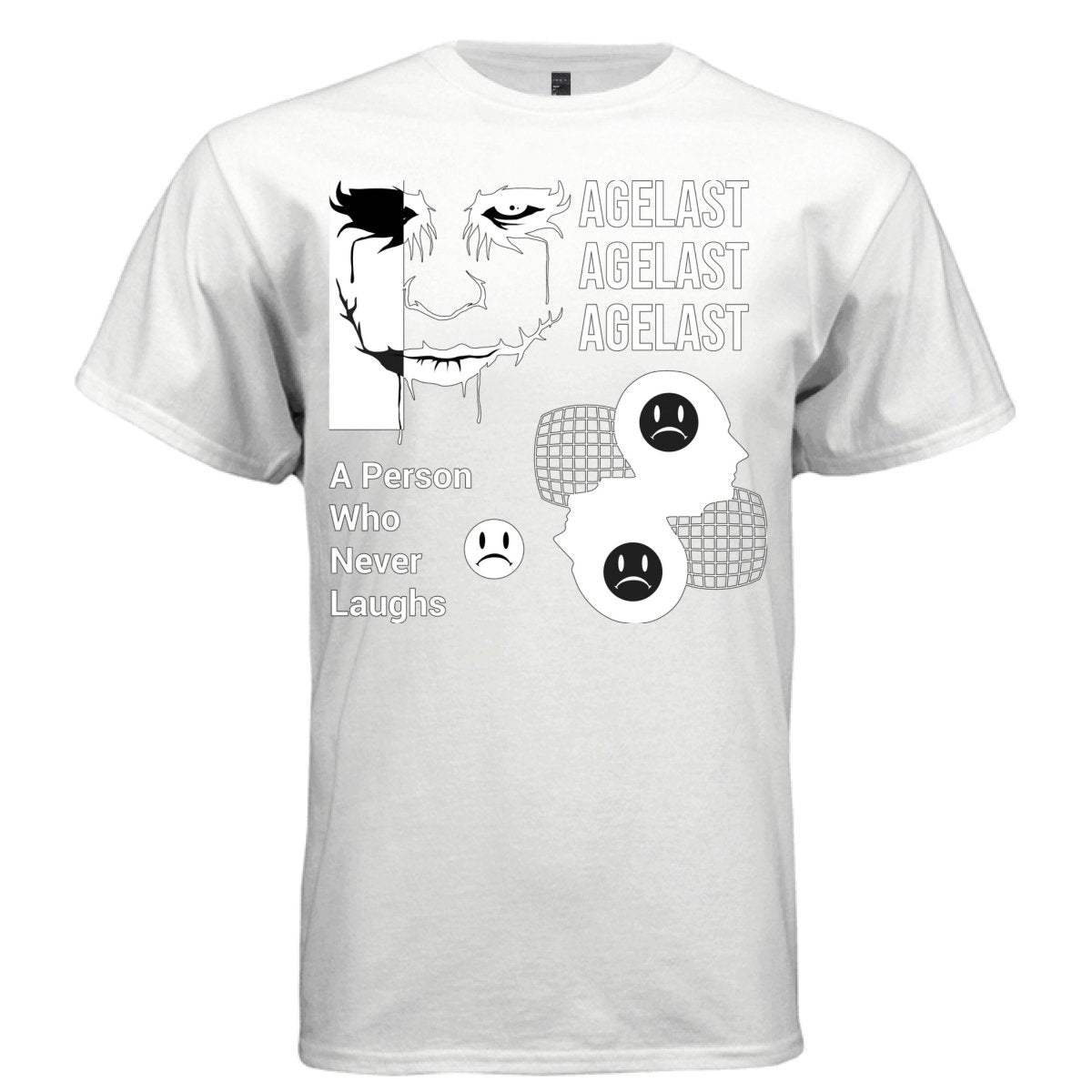 AGELAST Y2K Grunge Sad Face Graphic T-Shirt | Unisex Streetwear 218 - Project Hood