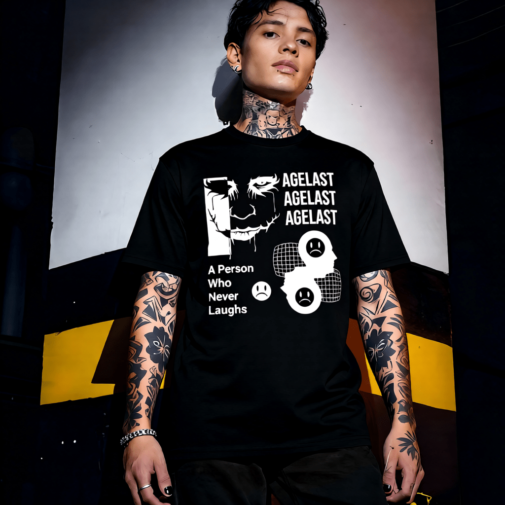 AGELAST Y2K Grunge Sad Face Graphic T-Shirt | Unisex Streetwear 218 - Project Hood