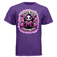 ALWAYS BUSY READING TRASH Cute Reaper Smut Reader Graphic T-Shirt | Bookish Tee 419 - Project Hood