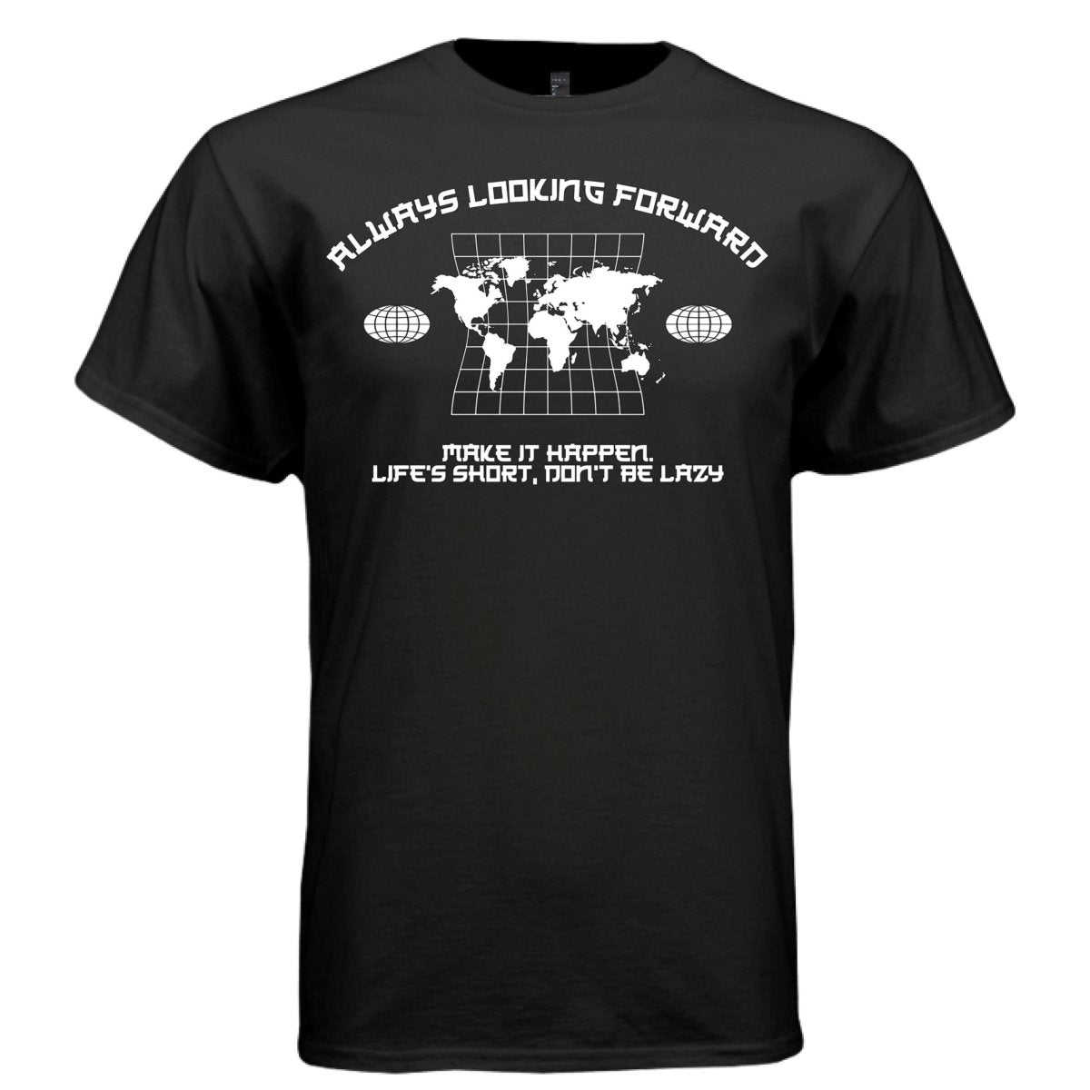 ALWAYS LOOKING FORWARD Y2K World Map Graphic T-Shirt | Unisex Streetwear 220 - Project Hood