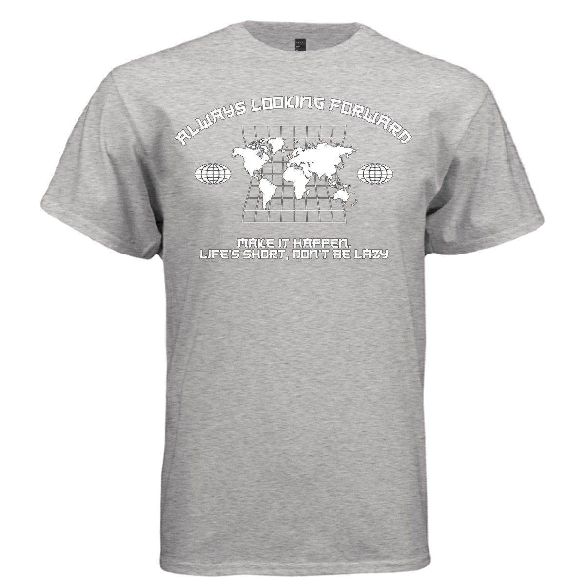ALWAYS LOOKING FORWARD Y2K World Map Graphic T-Shirt | Unisex Streetwear 220 - Project Hood
