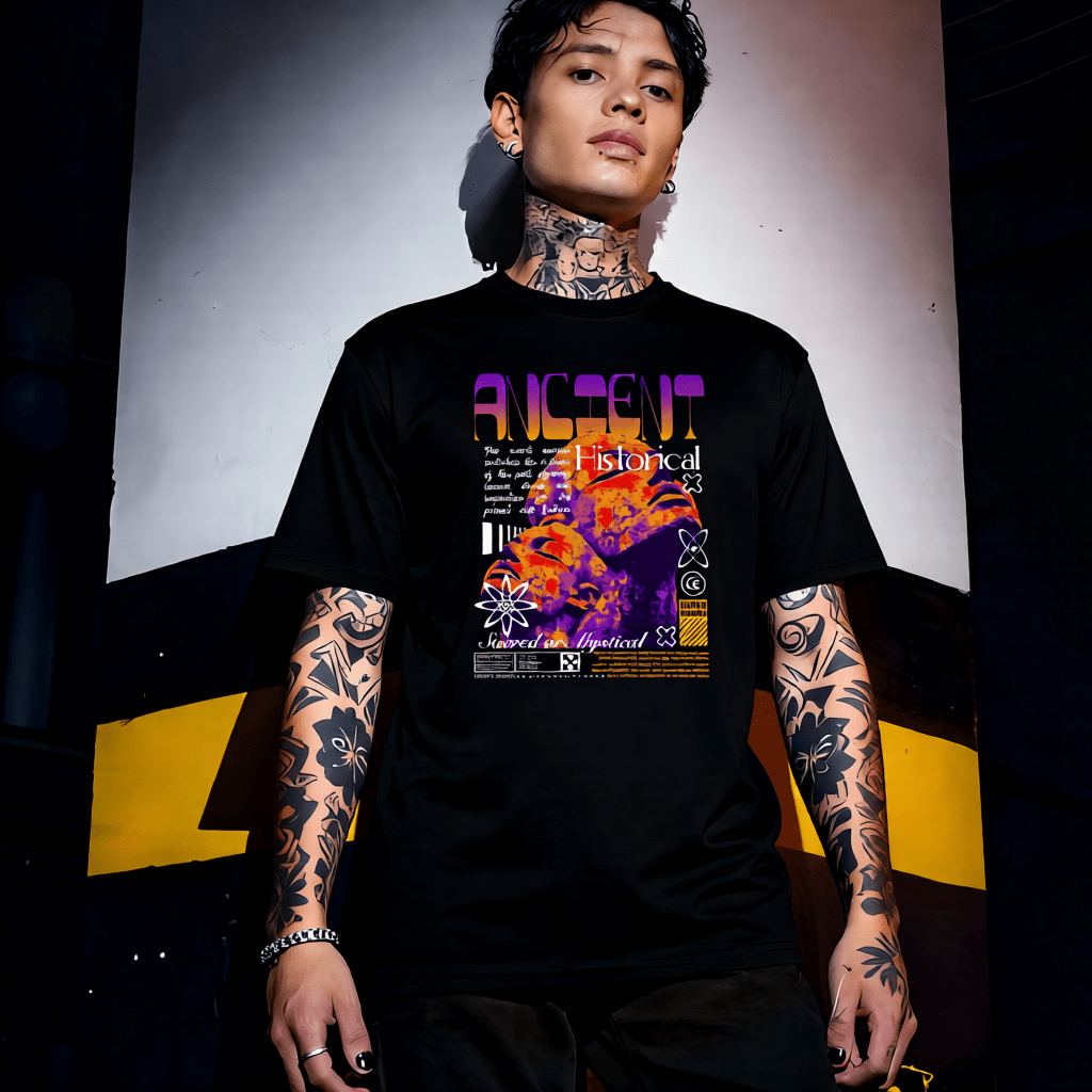 ANCIENT HISTORICAL Y2K Statue Duotone Graphic T-Shirt | Unisex Streetwear 234 - Project Hood