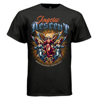 ANGELIC DESTINY Three Angels Sunburst Heaven Grace Oversized Streetwear T-Shirt | Project Hood 190 - Project Hood