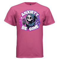 ANXIETY BE GONE Cute Reaper Mental Health Graphic T-Shirt | Cute Goth Tee 421 - Project Hood