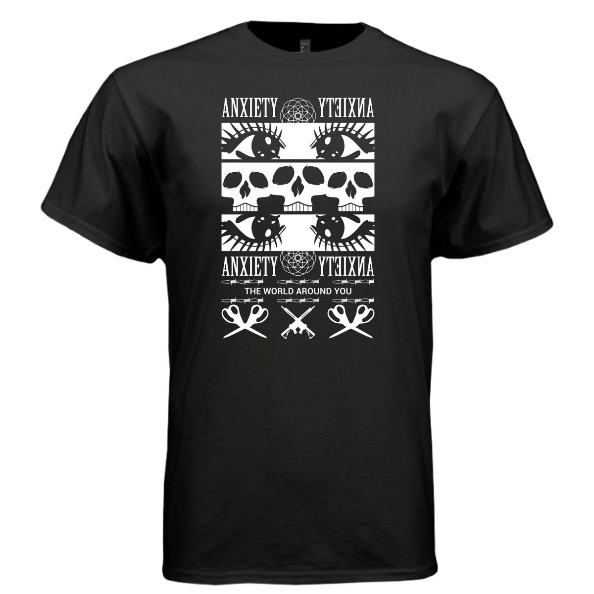 ANXIETY Line Art Skull Graphic T-Shirt | Unisex Streetwear 239 - Project Hood