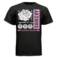 ANXIOUS Y2K Rose Sad Globe Graphic T-Shirt | Unisex Streetwear 240 - Project Hood