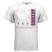 ANXIOUS Y2K Rose Sad Globe Graphic T-Shirt | Unisex Streetwear 240 - Project Hood
