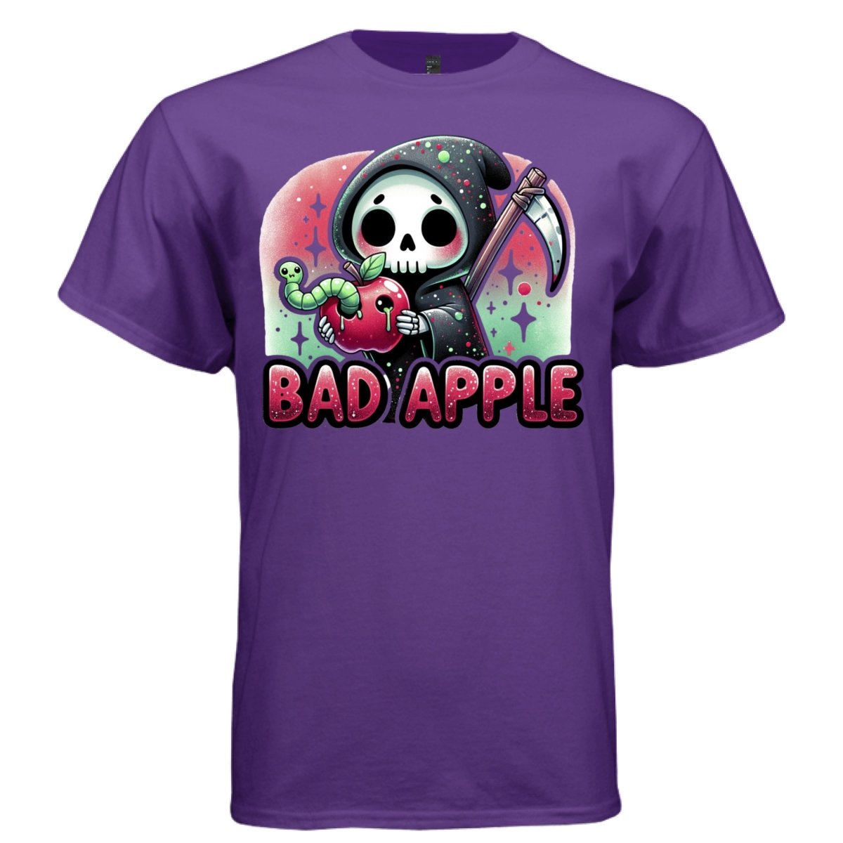 BAD APPLE Cute Reaper Wormy Apple Graphic T-Shirt | Cute Goth Tee 423 - Project Hood