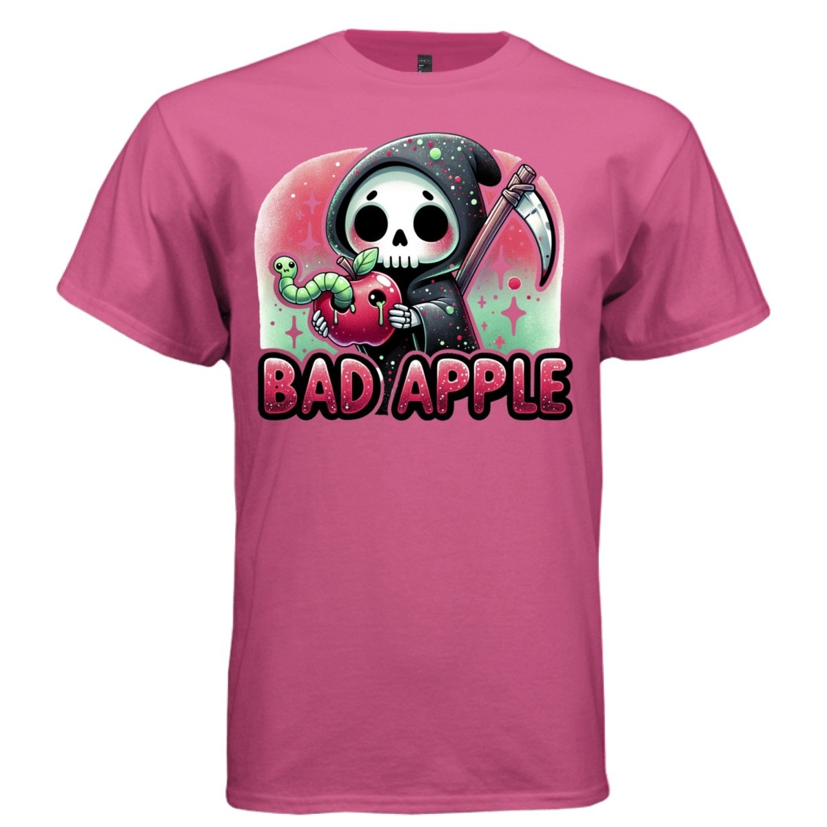 BAD APPLE Cute Reaper Wormy Apple Graphic T-Shirt | Cute Goth Tee 423 - Project Hood