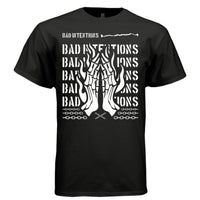 BAD INTENTIONS Y2K Praying Skeleton Hands Graphic T-Shirt | Unisex Streetwear 250 - Project Hood