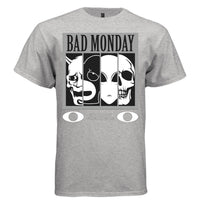 BAD MONDAY Black and White Four Faces Graphic T-Shirt | Unisex Streetwear 252 - Project Hood