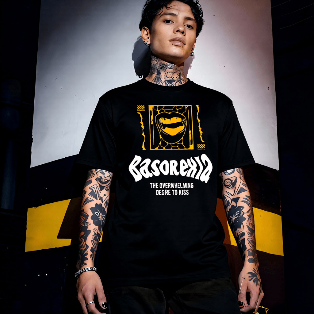 BASOREXIA Y2K Orange Grin Graphic T-Shirt | Unisex Streetwear 255 - Project Hood