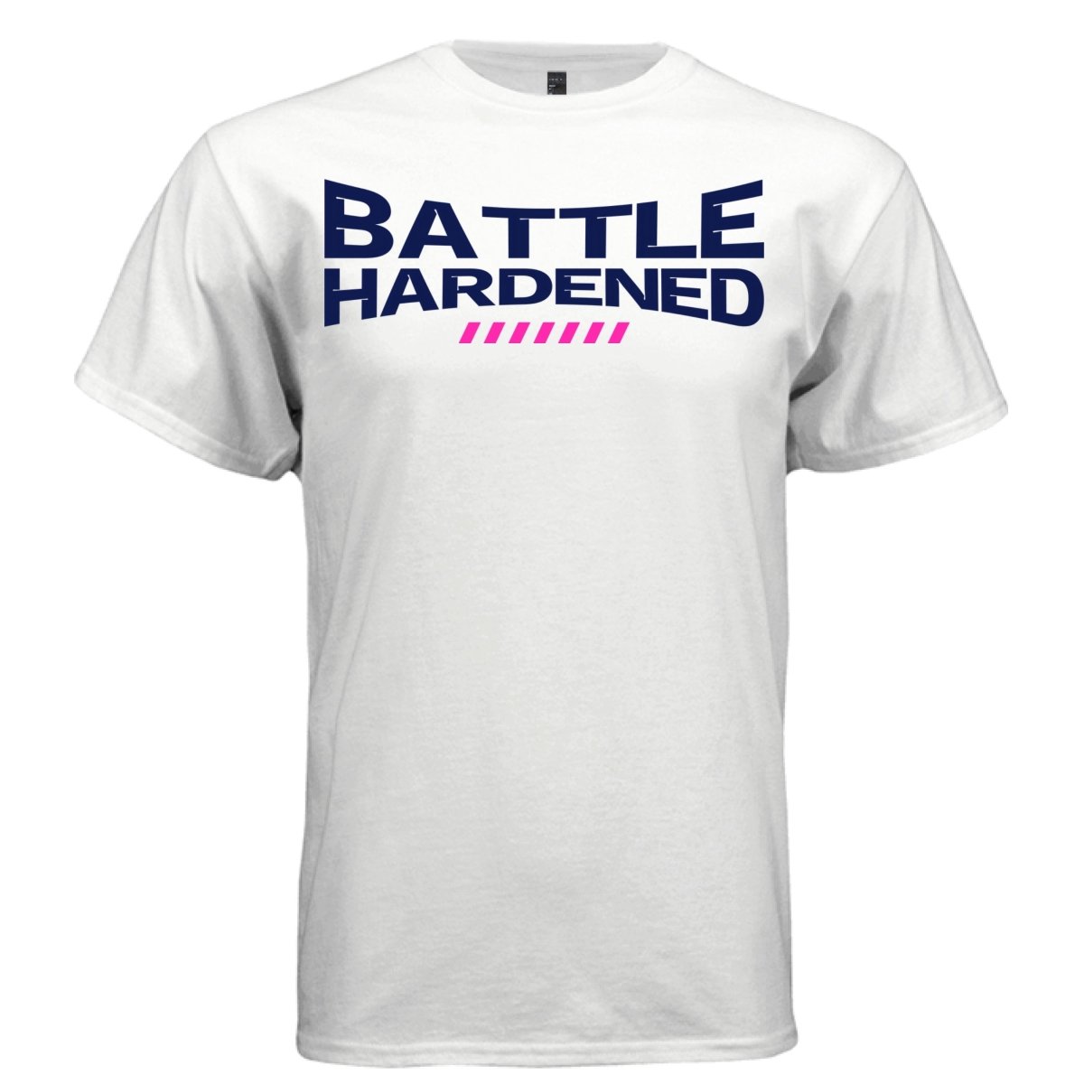 BATTLE HARDENED Bold Navy Typography Graphic T-Shirt | Unisex Streetwear 257 - Project Hood