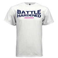 BATTLE HARDENED Bold Navy Typography Graphic T-Shirt | Unisex Streetwear 257 - Project Hood