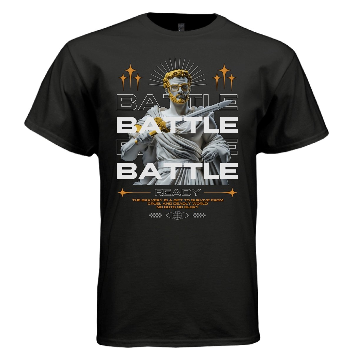 BATTLE READY Y2K Roman Warrior Statue Graphic T-Shirt | Unisex Streetwear 258 - Project Hood