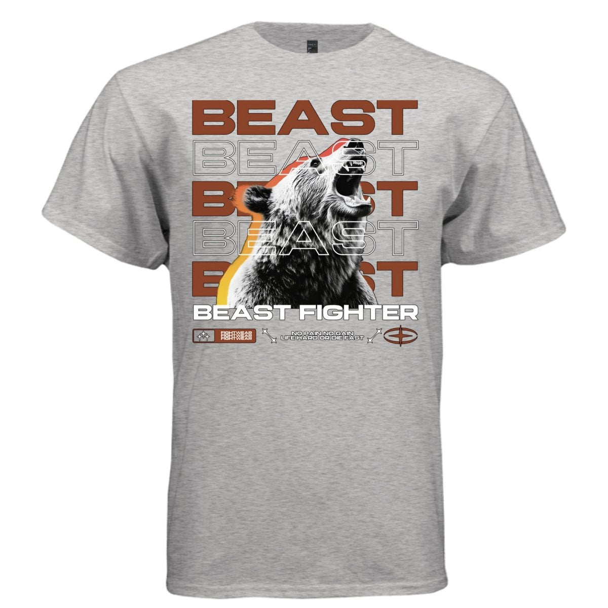 BEAST FIGHTER Halftone Roaring Bear Graphic T-Shirt | Unisex Streetwear 265 - Project Hood