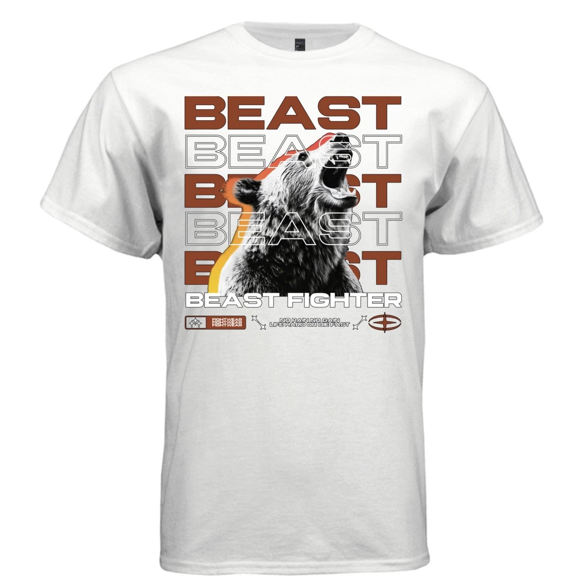 BEAST FIGHTER Halftone Roaring Bear Graphic T-Shirt | Unisex Streetwear 265 - Project Hood