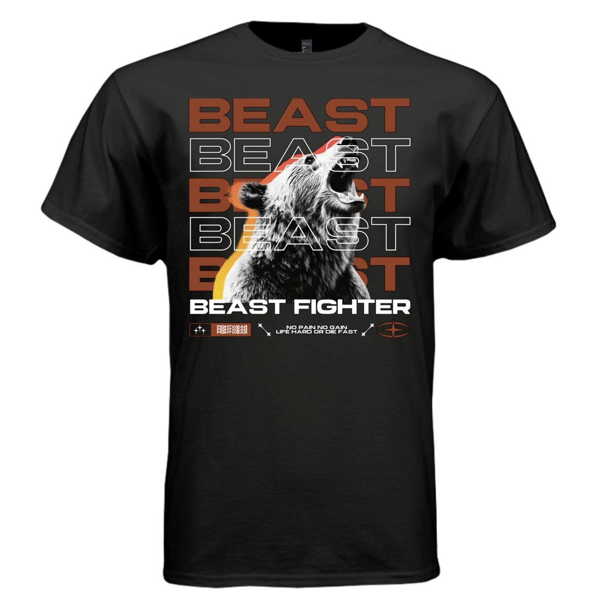 BEAST FIGHTER Halftone Roaring Bear Graphic T-Shirt | Unisex Streetwear 265 - Project Hood