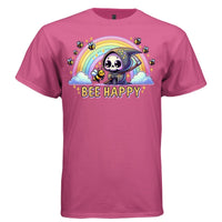BEE HAPPY Cute Reaper Rainbow Bee Graphic T-Shirt | Cute Goth Tee 425 - Project Hood