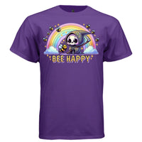 BEE HAPPY Cute Reaper Rainbow Bee Graphic T-Shirt | Cute Goth Tee 425 - Project Hood