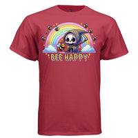 BEE HAPPY Cute Reaper Rainbow Bee Graphic T-Shirt | Cute Goth Tee 425 - Project Hood