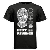 BEST REVENGE Black and White Ski Mask Graphic T-Shirt | Unisex Streetwear 268 - Project Hood