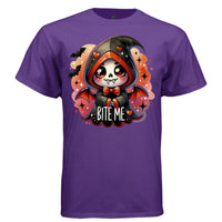 BITE ME Cute Vampire Reaper Bat Wings Graphic T-Shirt | Vampire Goth Tee 426 - Project Hood
