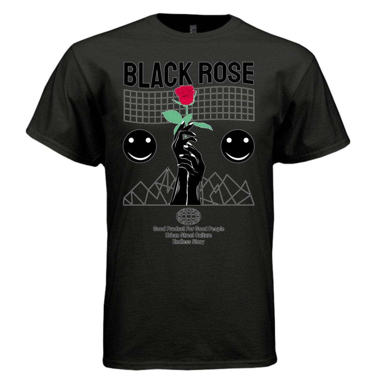 BLACK ROSE Y2K Hand and Rose Graphic T-Shirt | Unisex Streetwear 272 - Project Hood