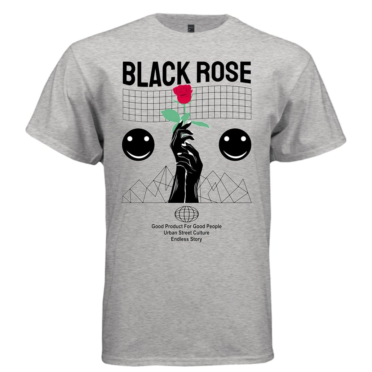 BLACK ROSE Y2K Hand and Rose Graphic T-Shirt | Unisex Streetwear 272 - Project Hood