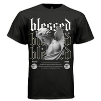 Blessed Gothic Angel Marble Statue Graphic Tee | Faith Streetwear | 47 - Project Hood