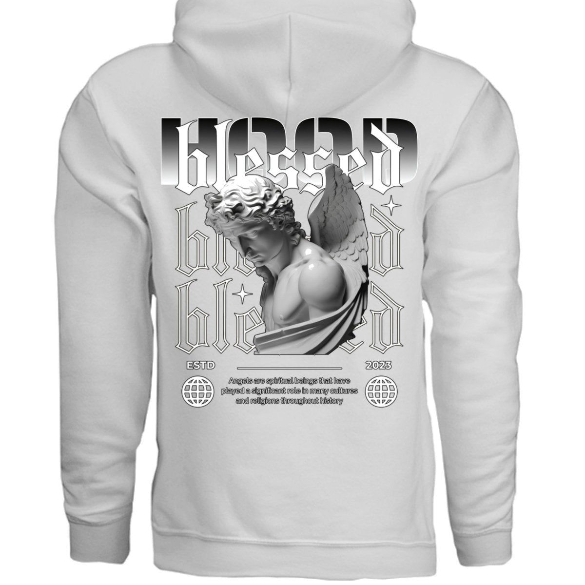 BLESSED Gothic Angel Statue Oversized Hoodie | Project Hood 47 - Project Hood