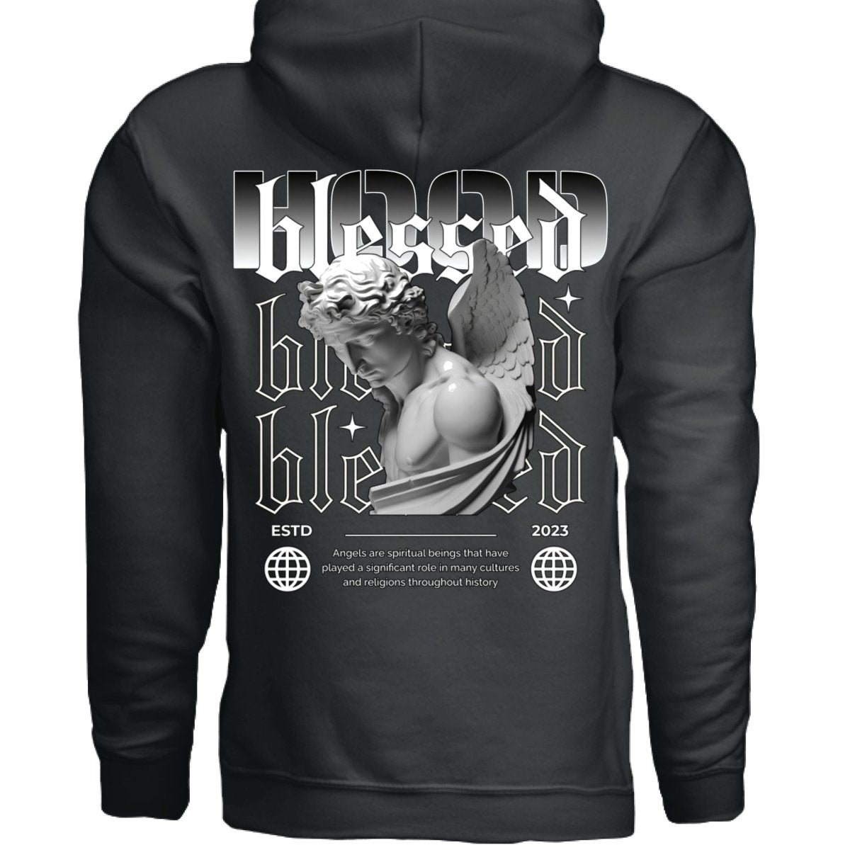 BLESSED Gothic Angel Statue Oversized Hoodie | Project Hood 47 - Project Hood