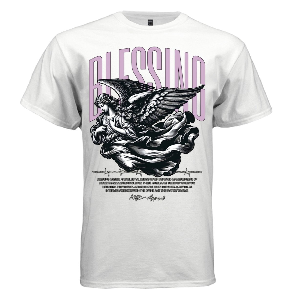 BLESSING Angel Divine Grace Barbed Wire Oversized Streetwear T-Shirt | Project Hood 84 - Project Hood