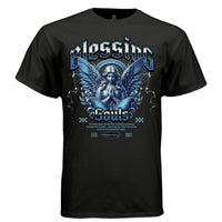 BLESSING SOULS Praying Angel Blue Wings Oversized Streetwear T-Shirt | Project Hood 141 - Project Hood