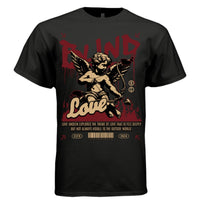 BLIND LOVE Cupid Flames Dark Romance Oversized Streetwear T-Shirt | Project Hood 85 - Project Hood